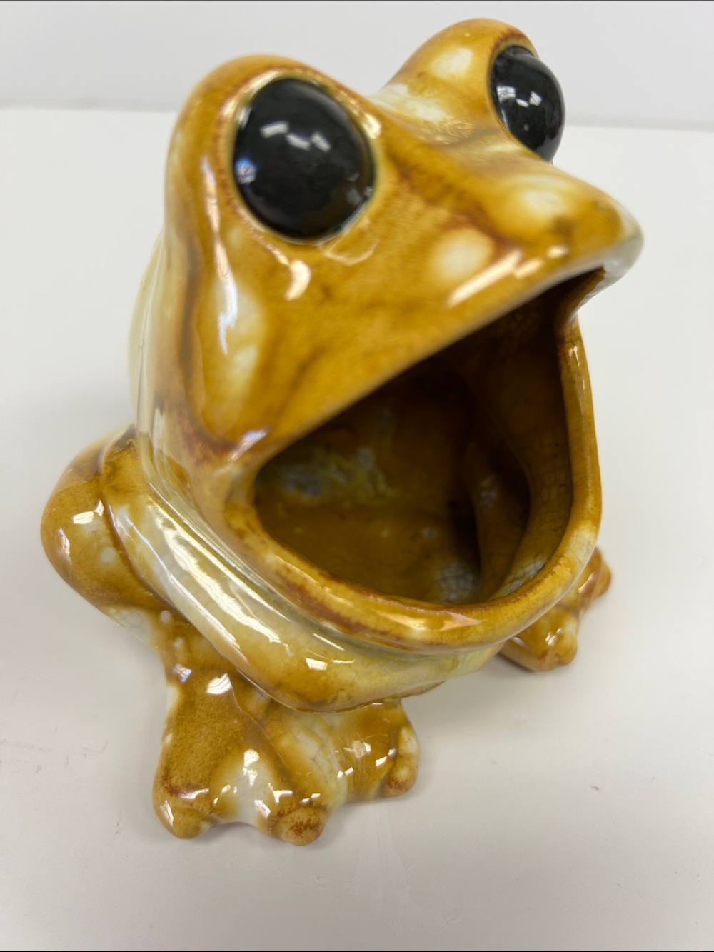 Vintage 70’s handmade glazed ceramic wide-mouth scrubby/sponge holder